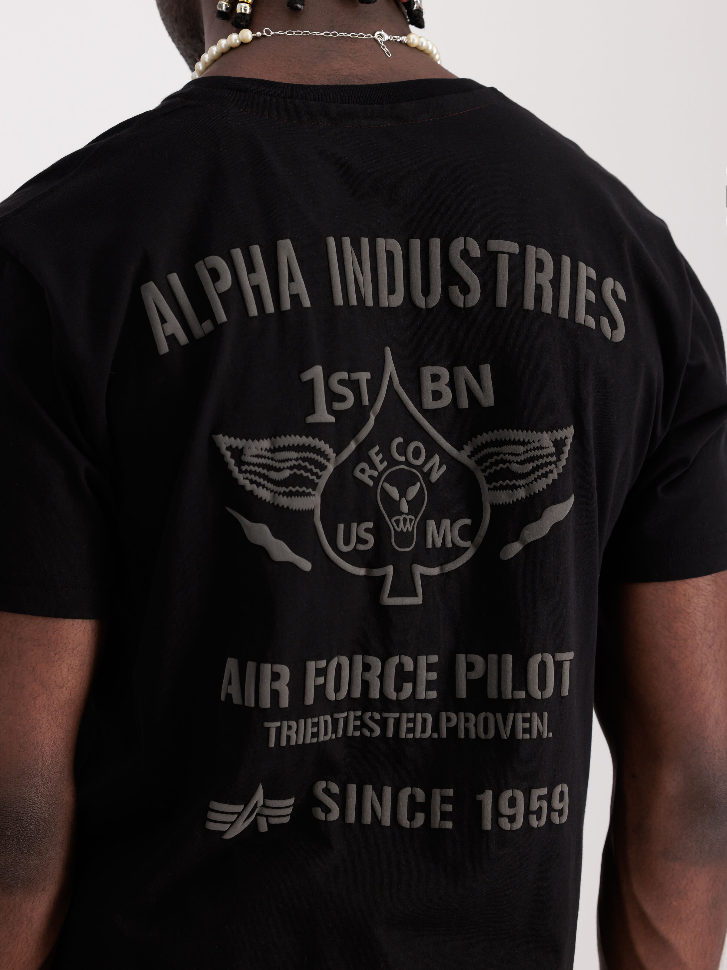 Alpha Industries Herren T-Shirt Air Force - Regular Fit Mit Logo-Print Für Alltag & Sport