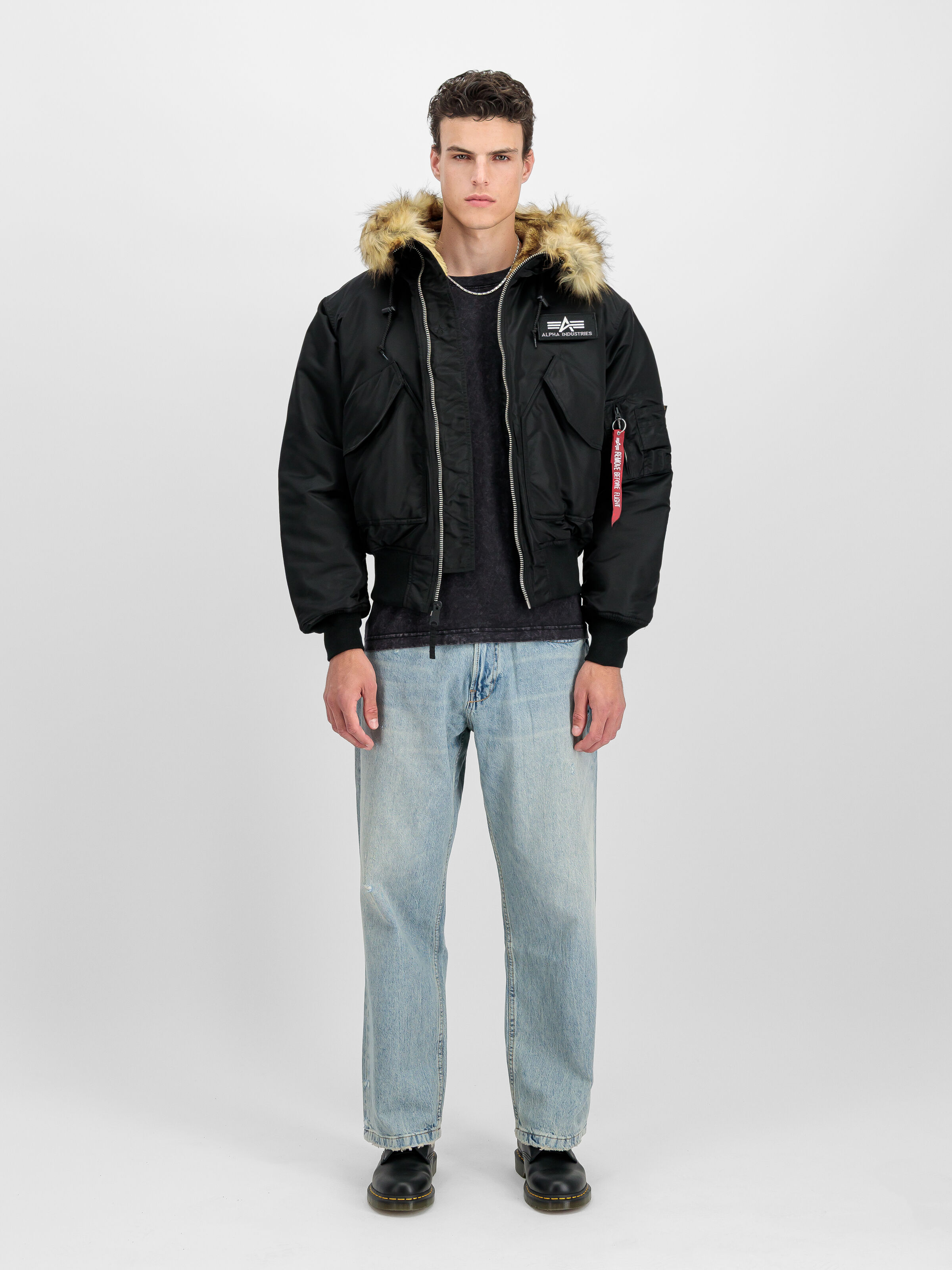 45/P Hooded Custom Bomber Jacket black/reflective 113145_285_2_model_00001_189089