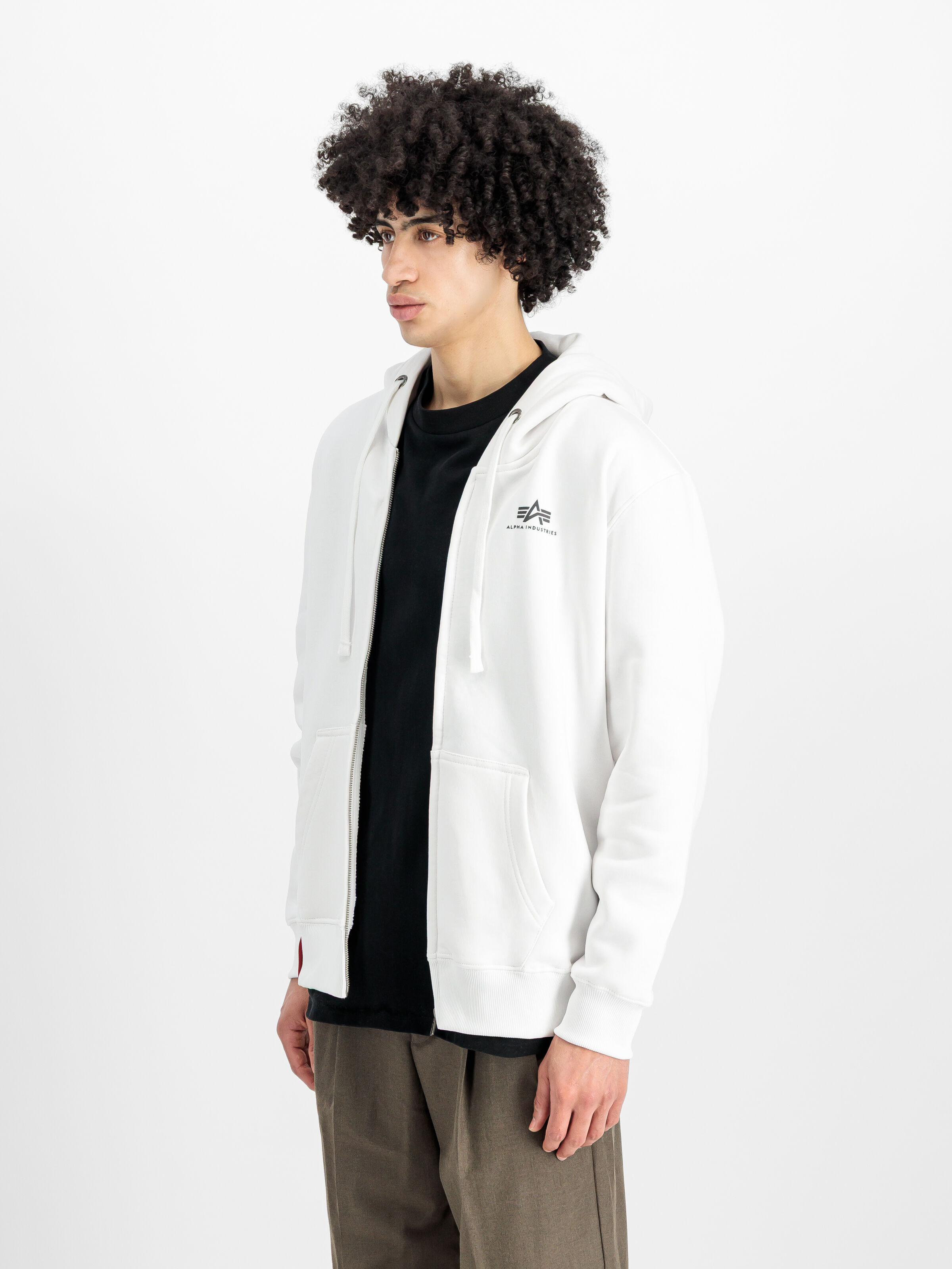 Basic Small Logo Zip Hoodie white 118342_09_2_model_00002_156447