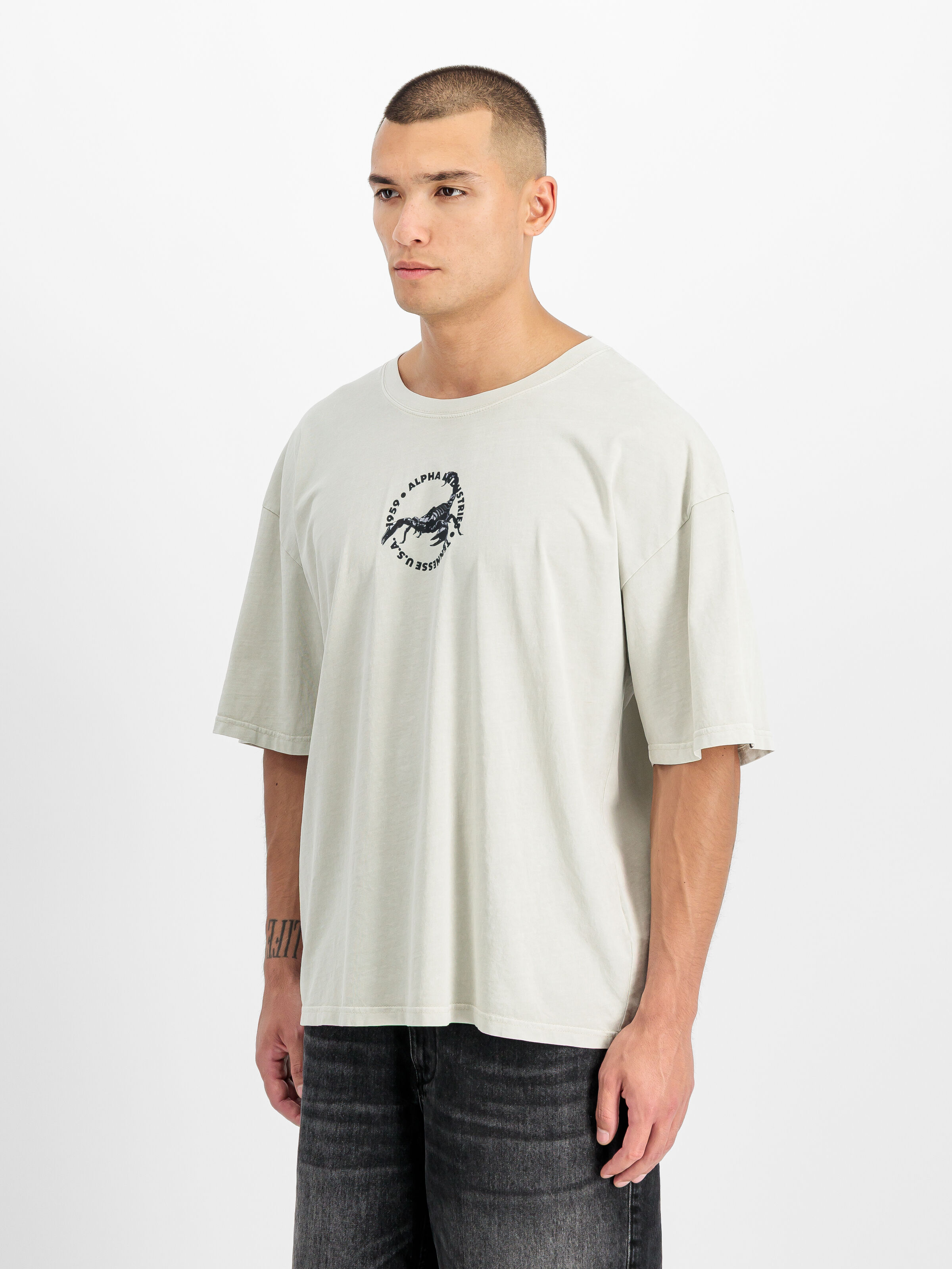 US Scorpion Backprint T-Shirt stone 266510_10_2_model_00002_215570