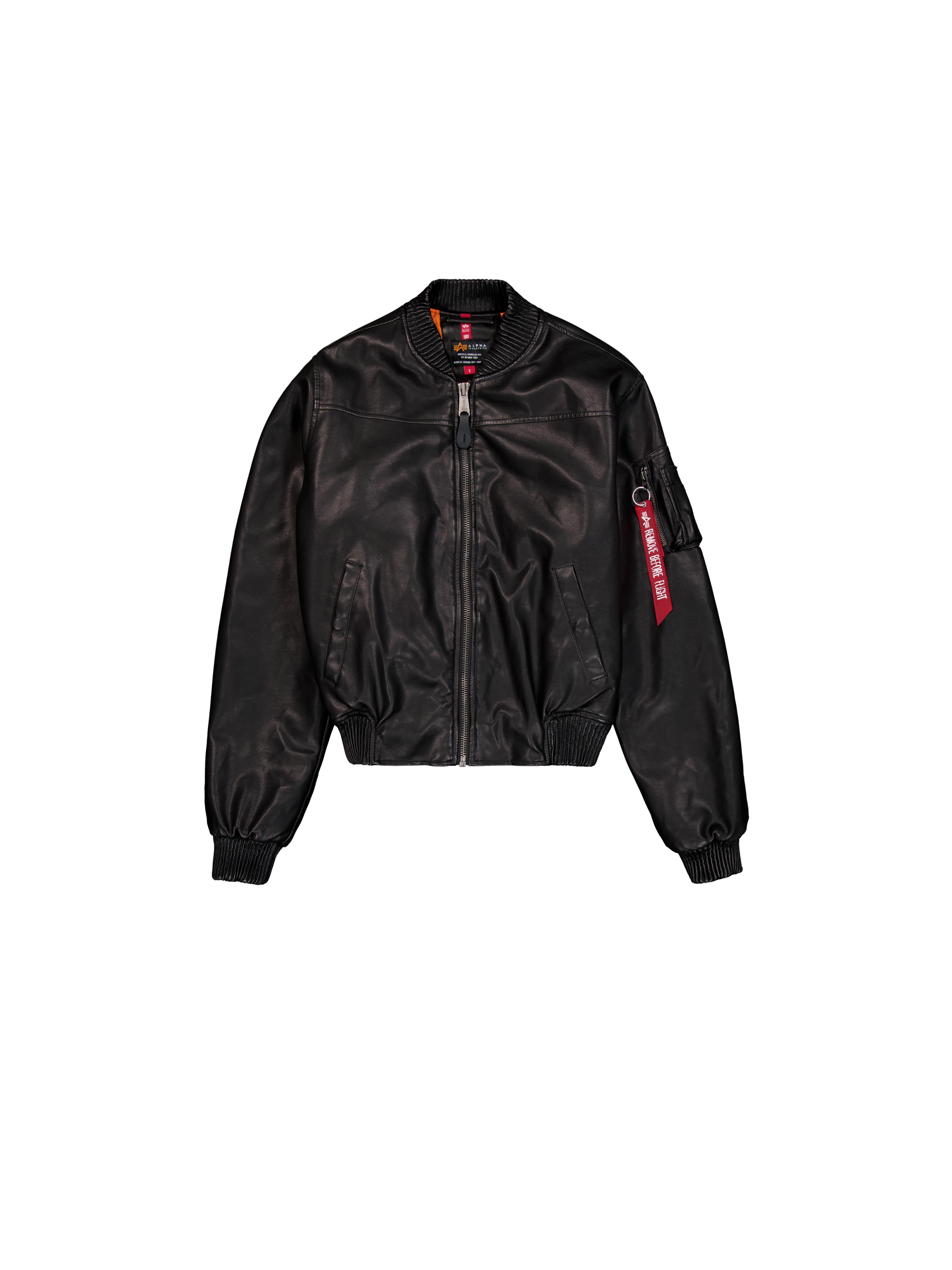 MA-1 Faux Leather Vintage Bomber Jacket Women black 148005_03_1_flatlay_00001_99459.png