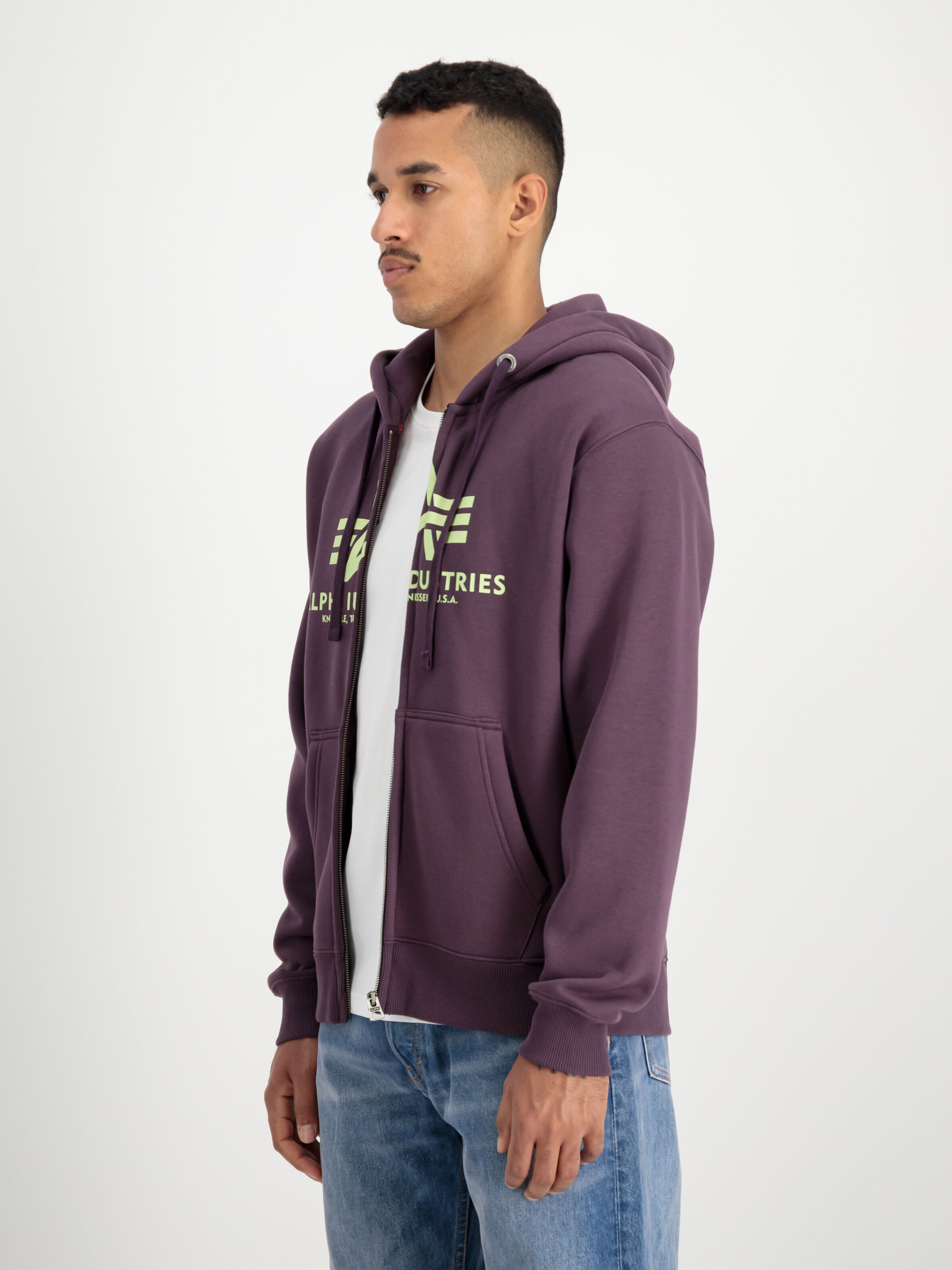Basic Big Logo Zip Hoodie Plum 178325_719_2_model_00003_97489