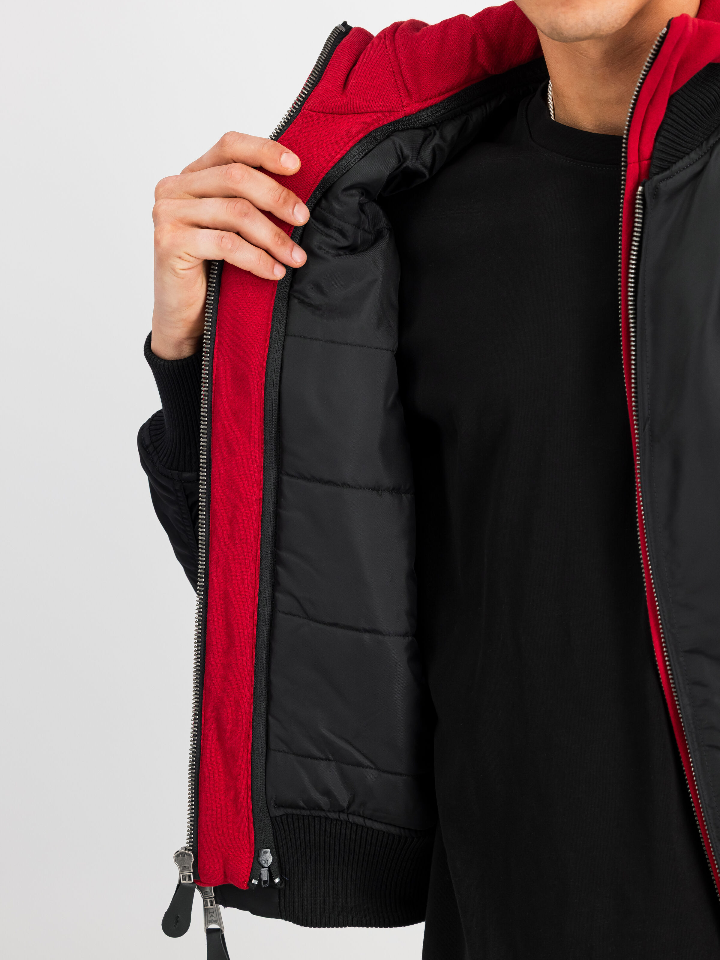 MA-1 D-Tec Sleeve Embroidery Bomber Jacket black/red 133104_94_3_detail_00001_190206