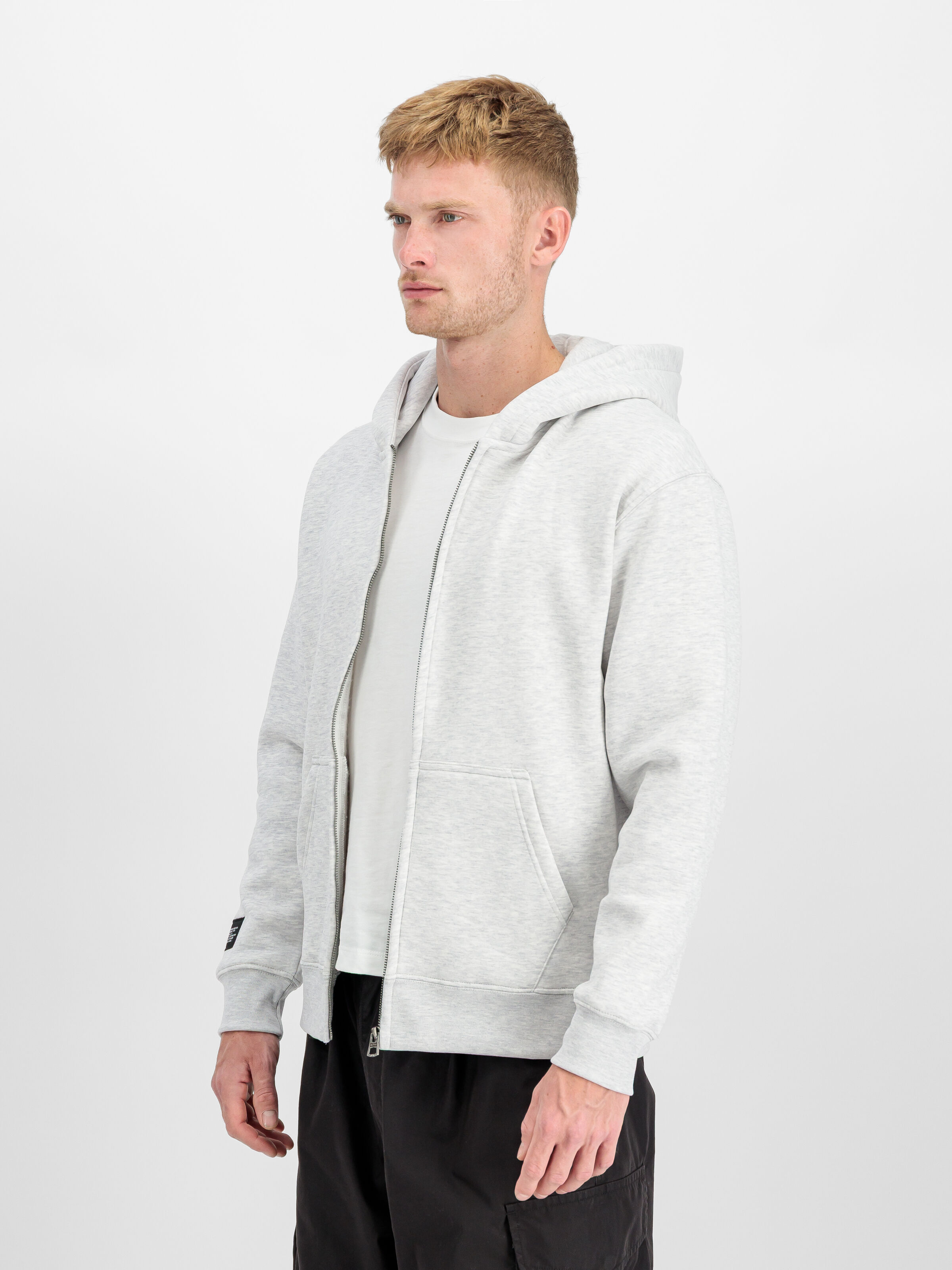 Label Zip Backprint Hoodie pastel grey melange 258342_752_2_model_00002_184224