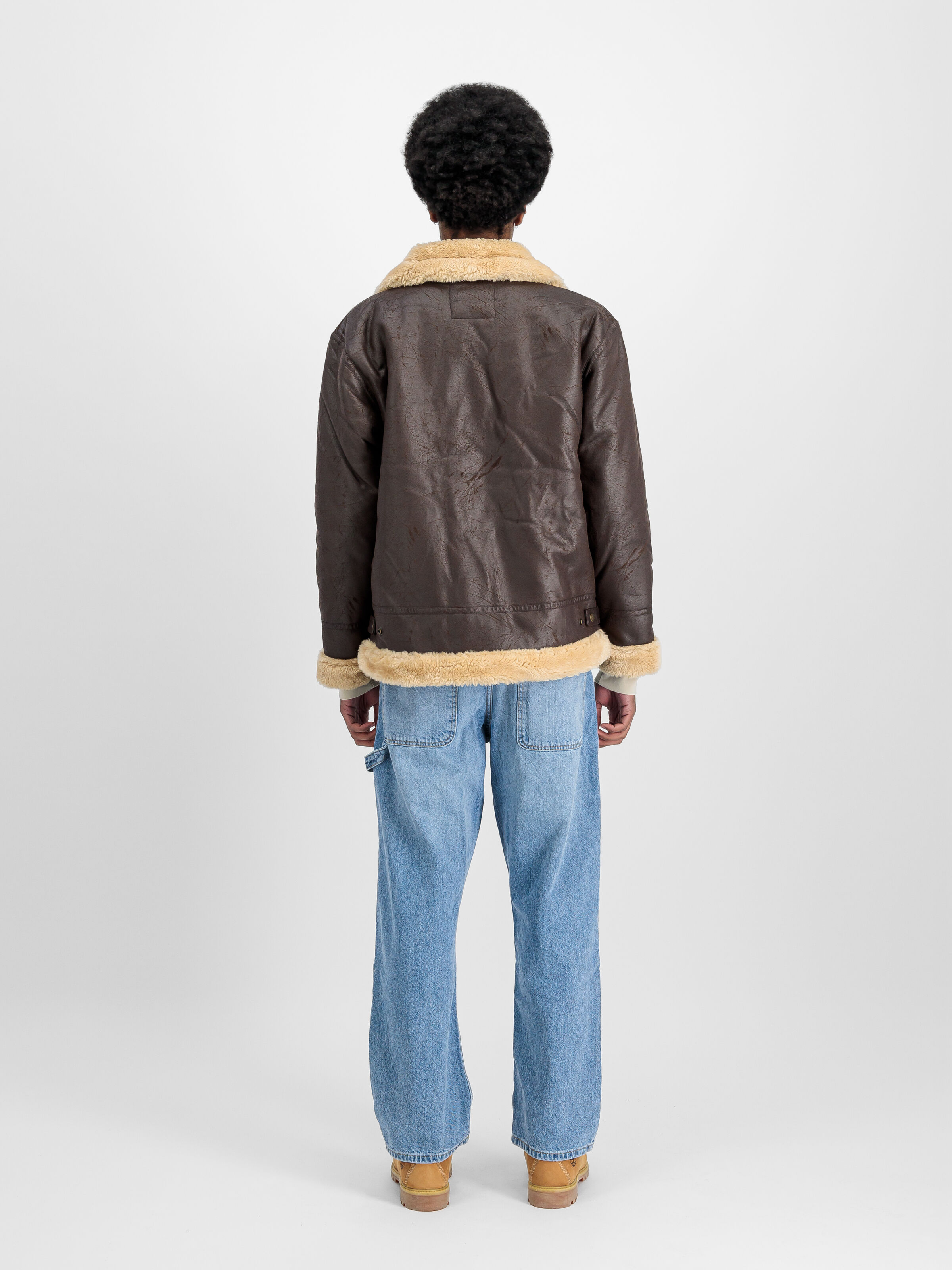B-3 Faux Leather Bomber Jacket vintage brown 143106_250_2_model_00002_131154