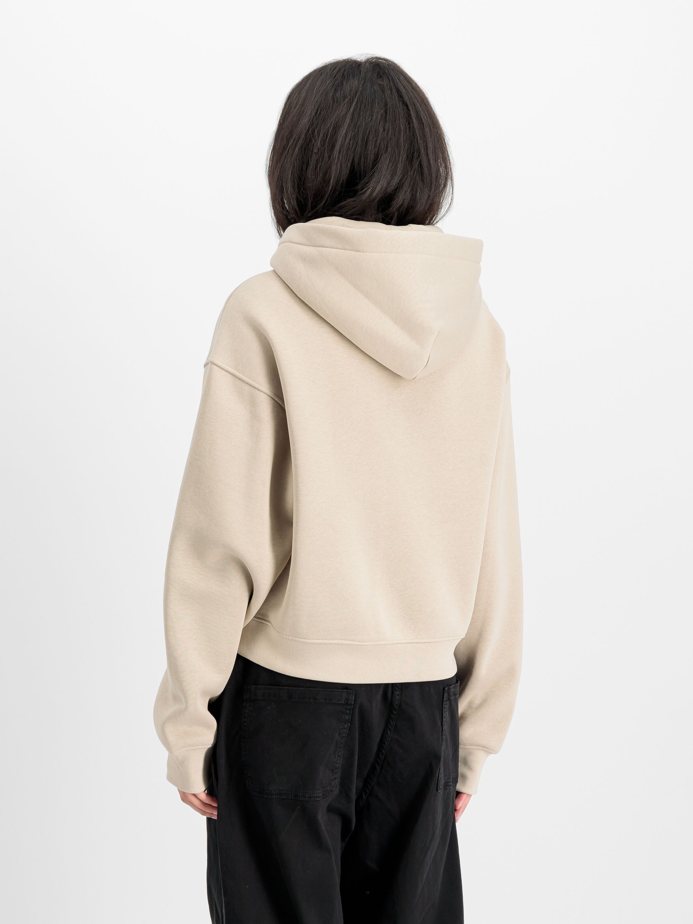 Basic Big Logo Puff Print Hoodie Women organic beige 258040_627_2_model_00003_165895