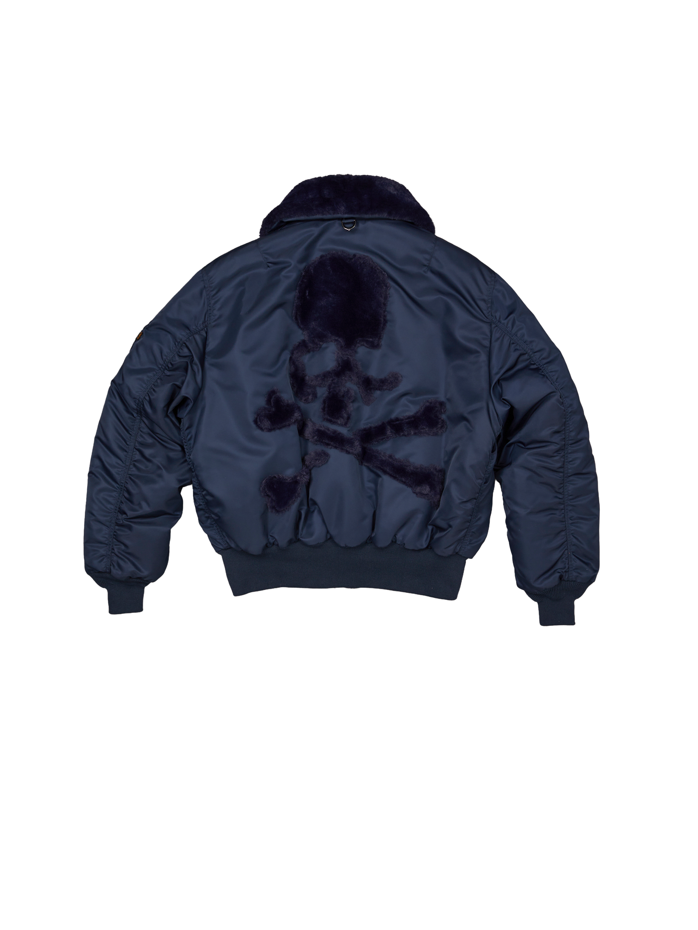 ALPHA x MASTERMIND REVERSIBLE FAUX MOUTON B-15 Bomber Jacket navy 258019_02_1_flatlay_00002_200157