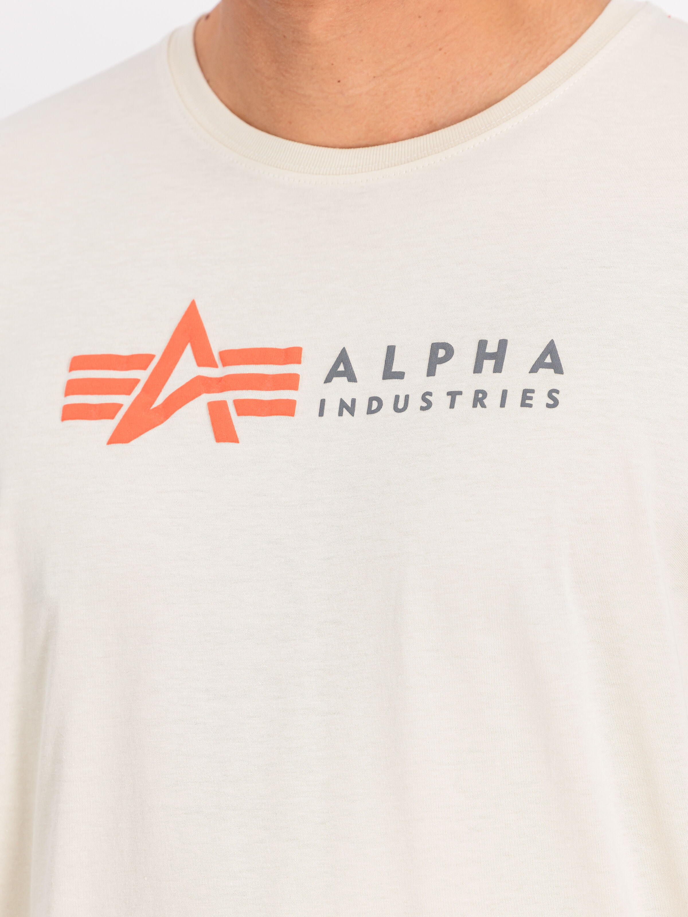 Alpha Label Puff Print T-Shirt vintage white 118502PP_300_3_detail_00001_118593