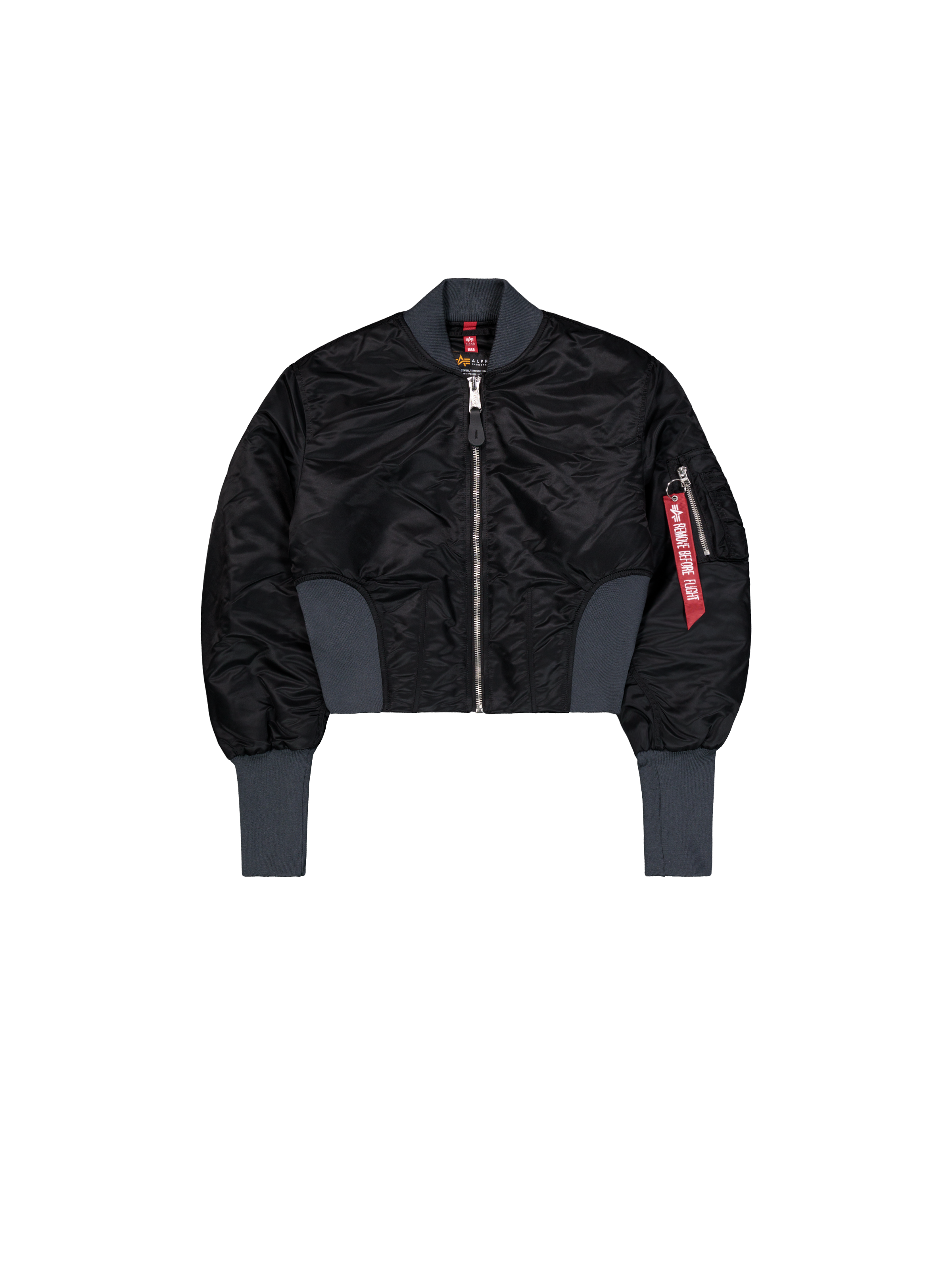 Waisted MA-1 Bomber Jacket Women black 148003_03_1_flatlay_00001_102286.png