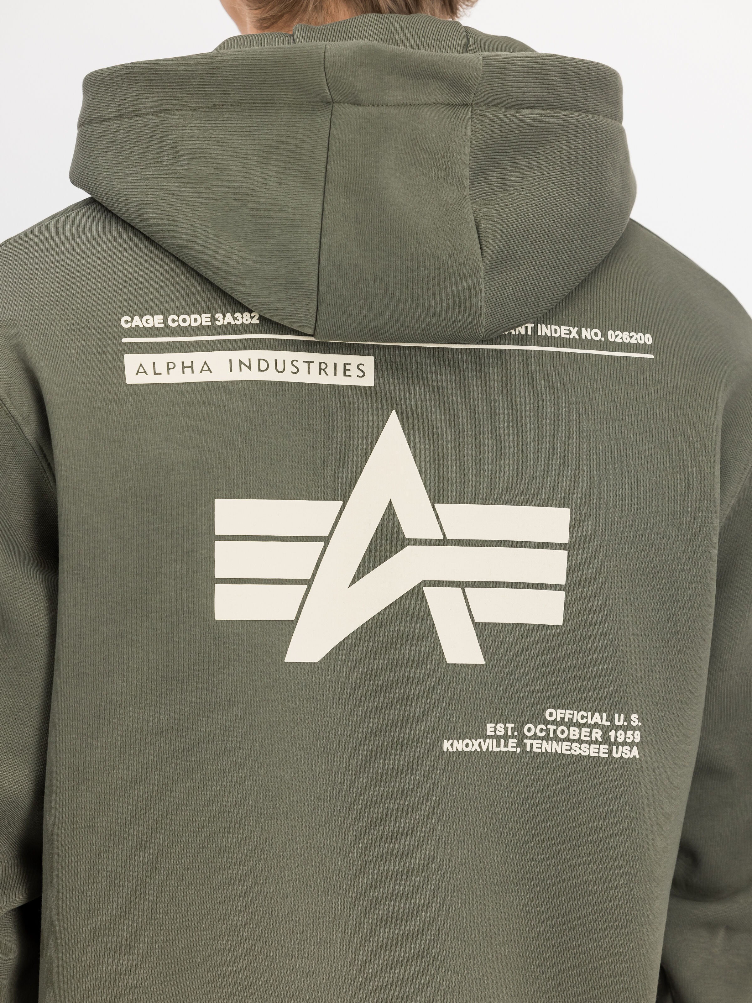 Label Backprint Hoodie dark olive 258333_142_3_detail_00001_173619