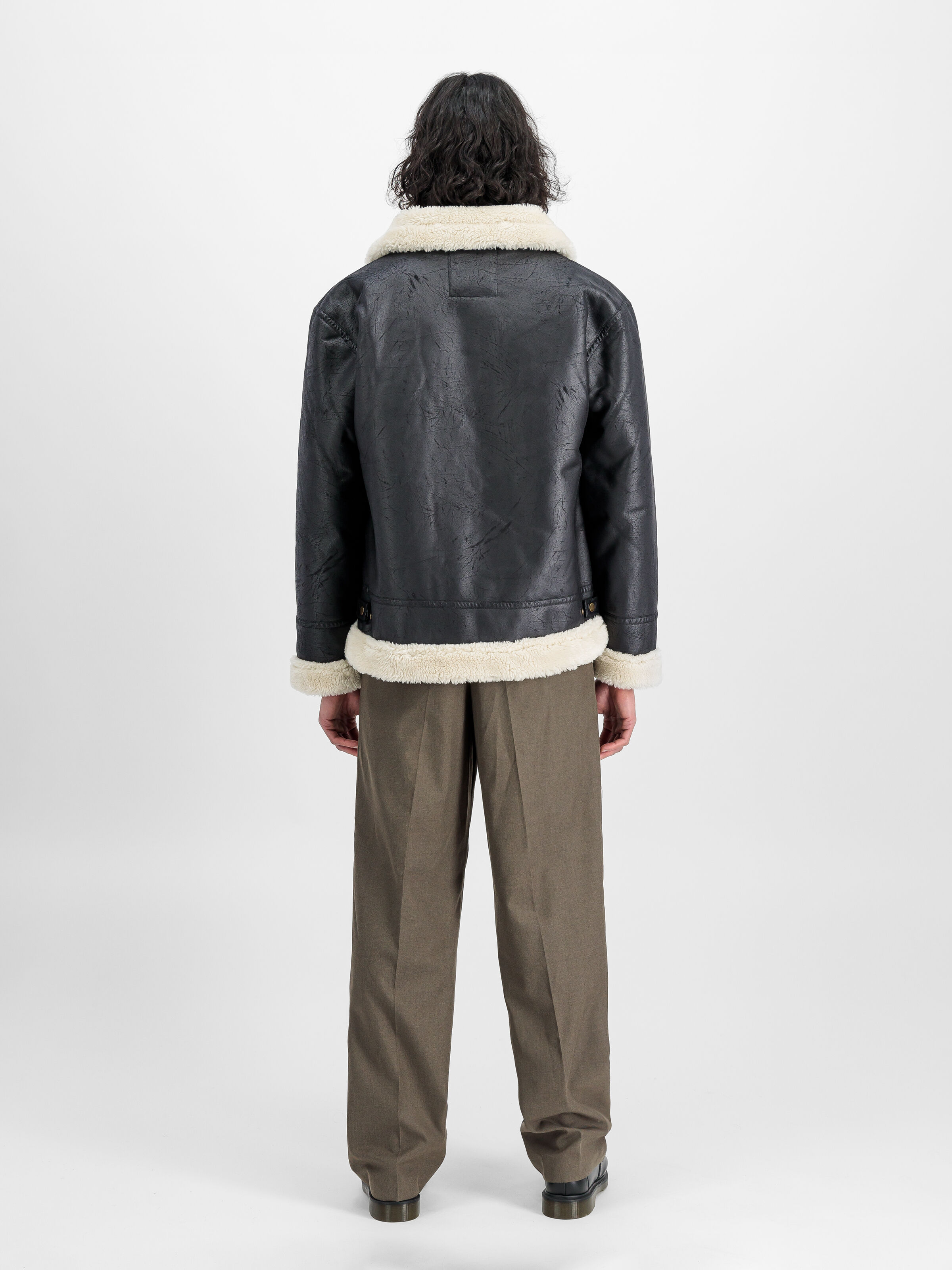 B-3 Faux Leather Bomber Jacket black 143106_03_2_model_00002_128918