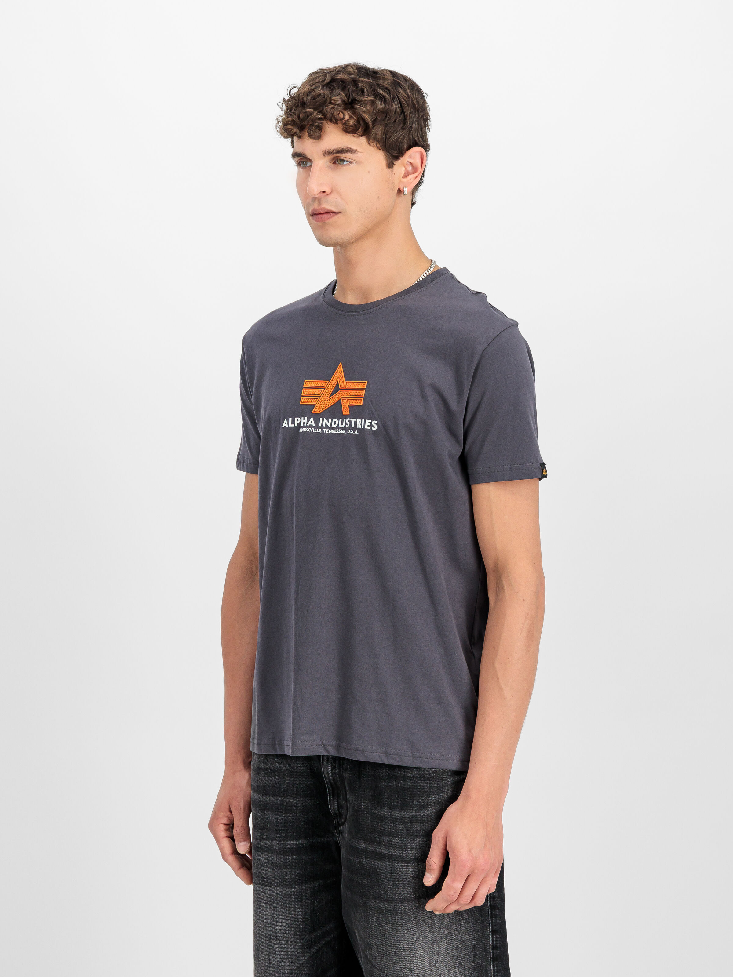 Basic Big Logo Rubber T-Shirt vintage grey 100501RB_684_2_model_00002_191862