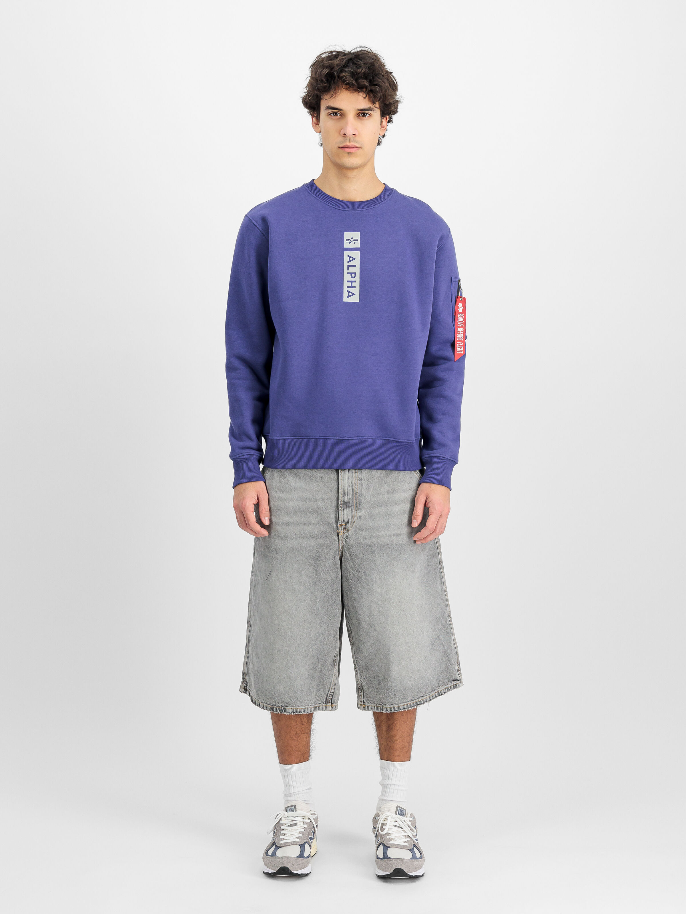 Alpha Puff Print Sweatshirt night purple 146305_735_2_model_00001_140505