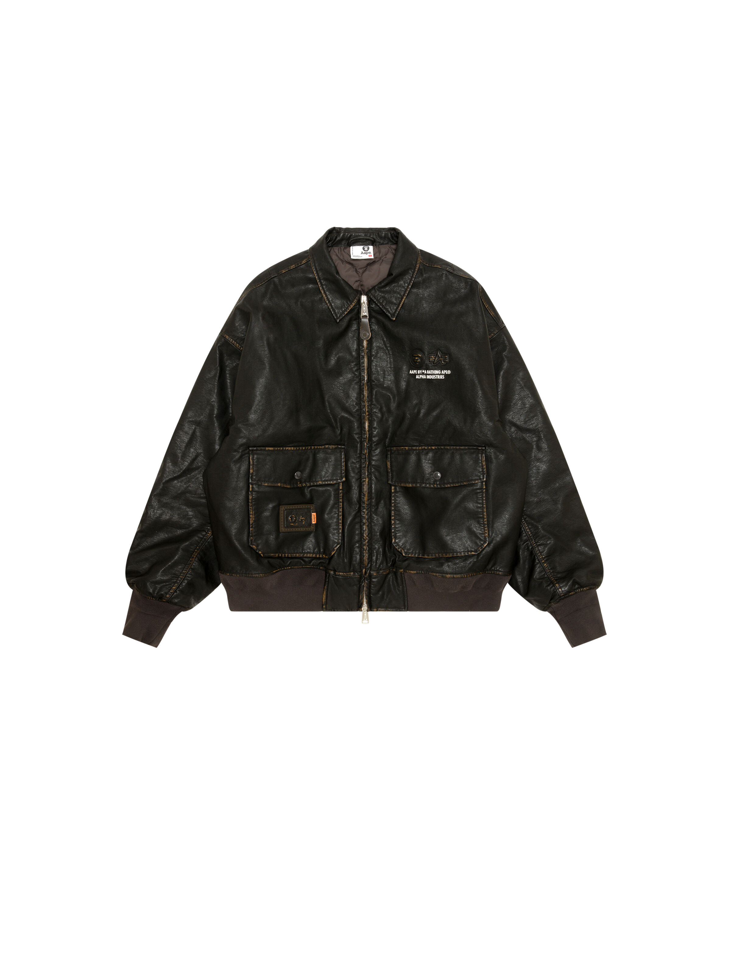 ALPHA X AAPE PU LEATHER QUILTED JACKET ALPHA X AAPE PU LEATHER QUILTED JACKET