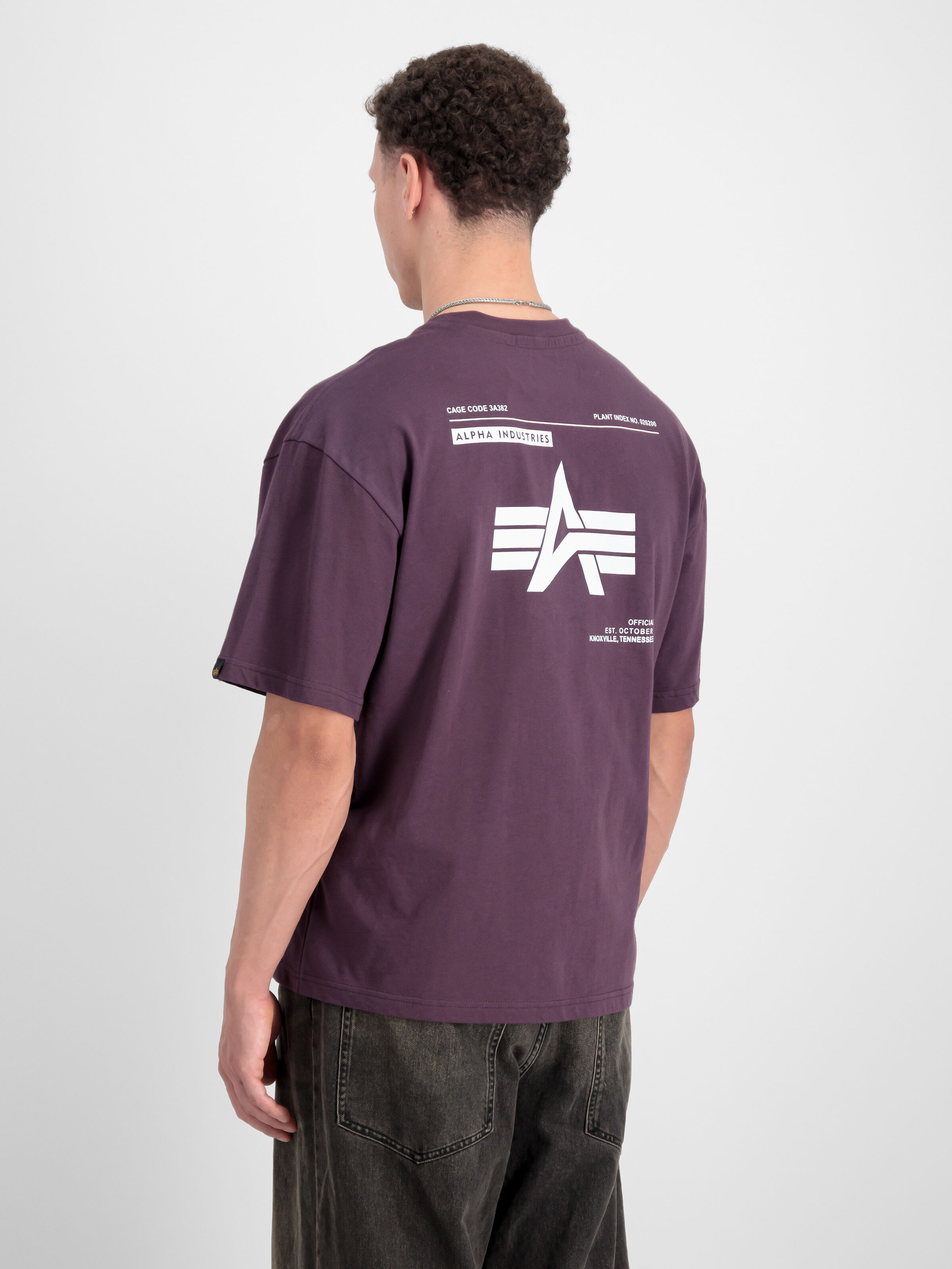 Logo Code Backprint T-Shirt Plum 146507_719_2_model_00004_99593