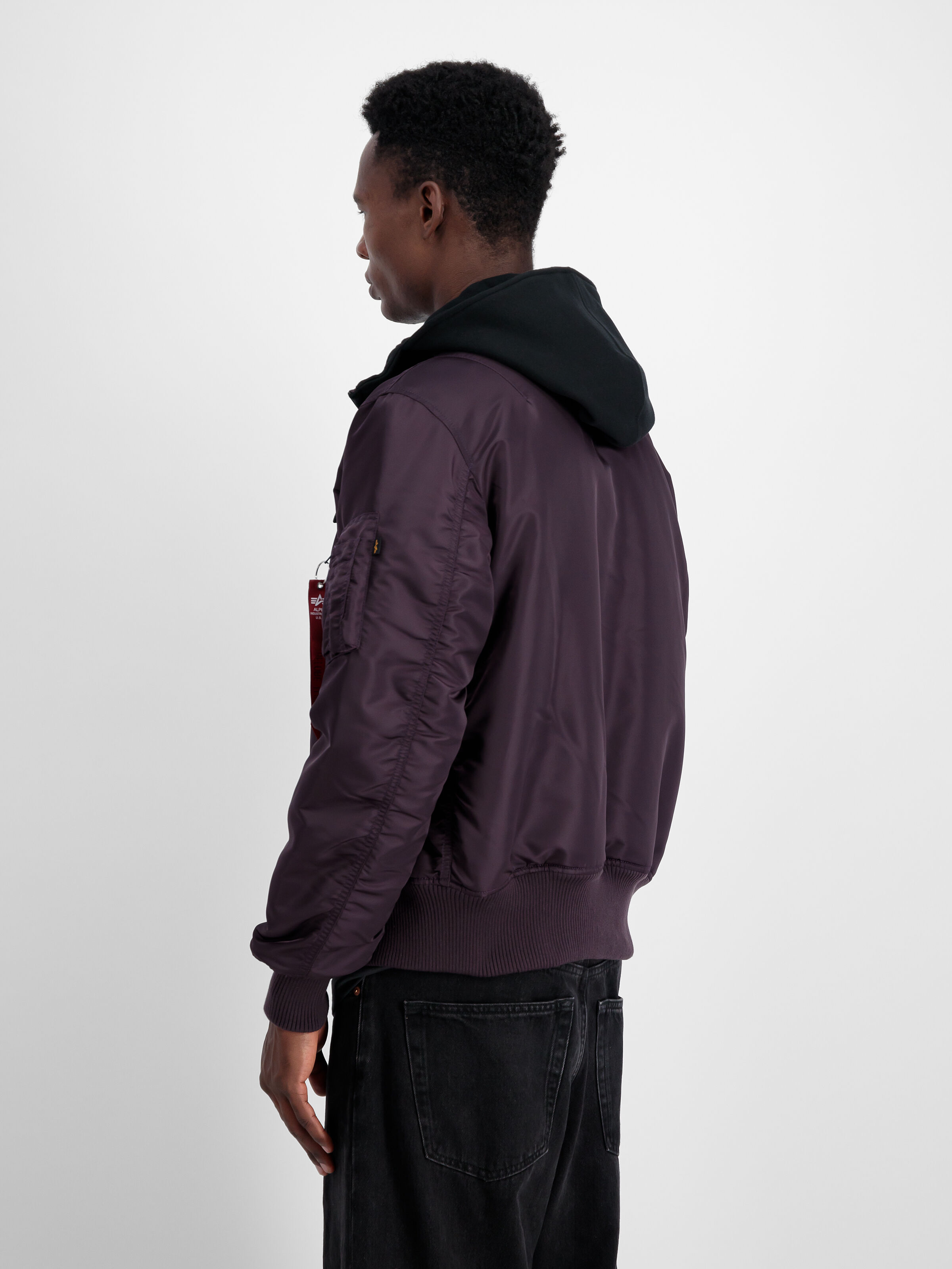 MA-1 D-Tec Sleeve Embroidery Bomber Jacket Plum 133104_719_2_model_00004_97682