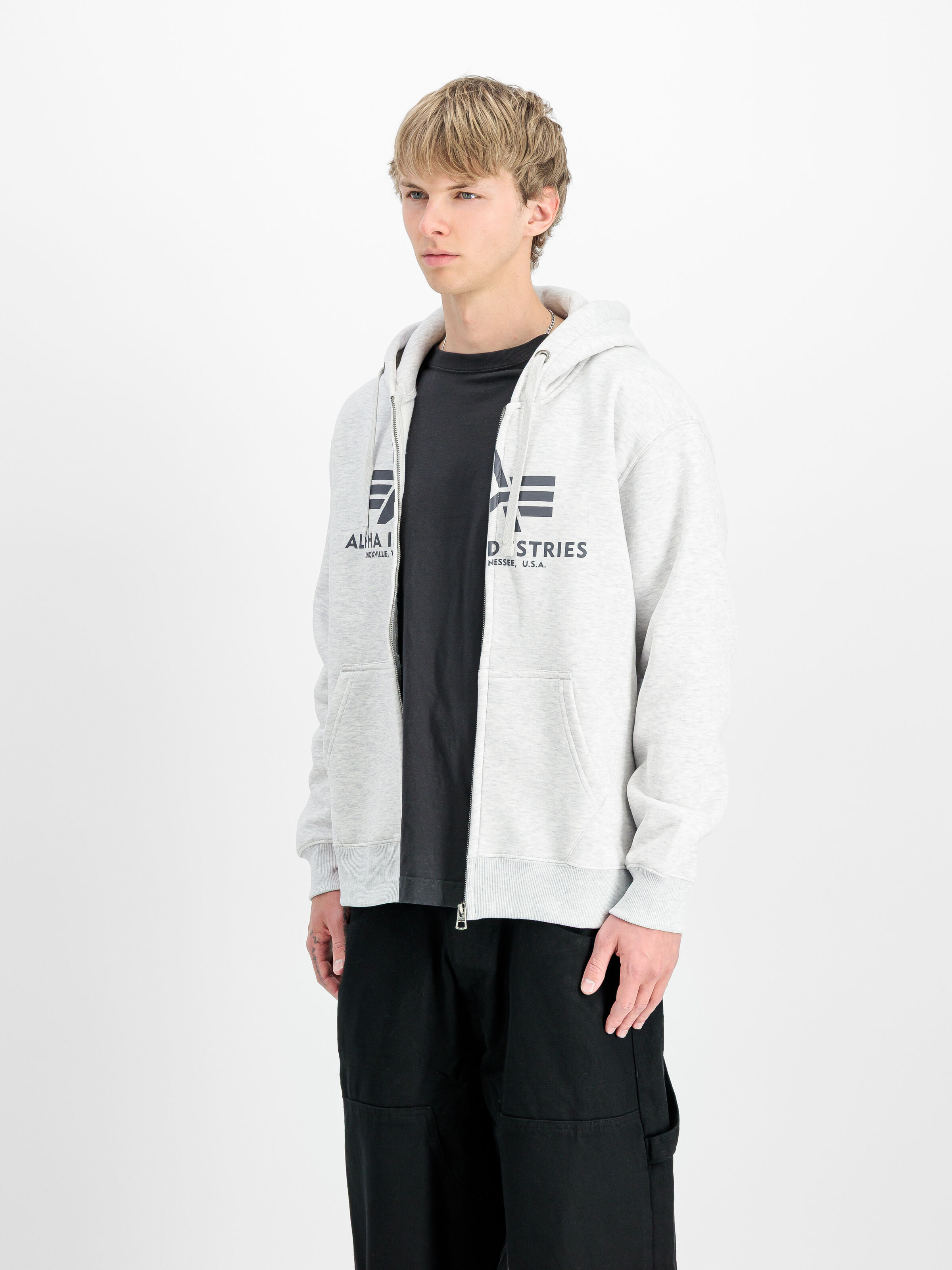 Basic Big Logo Zip Hoodie pastel grey melange 178325_752_2_model_00002_173722