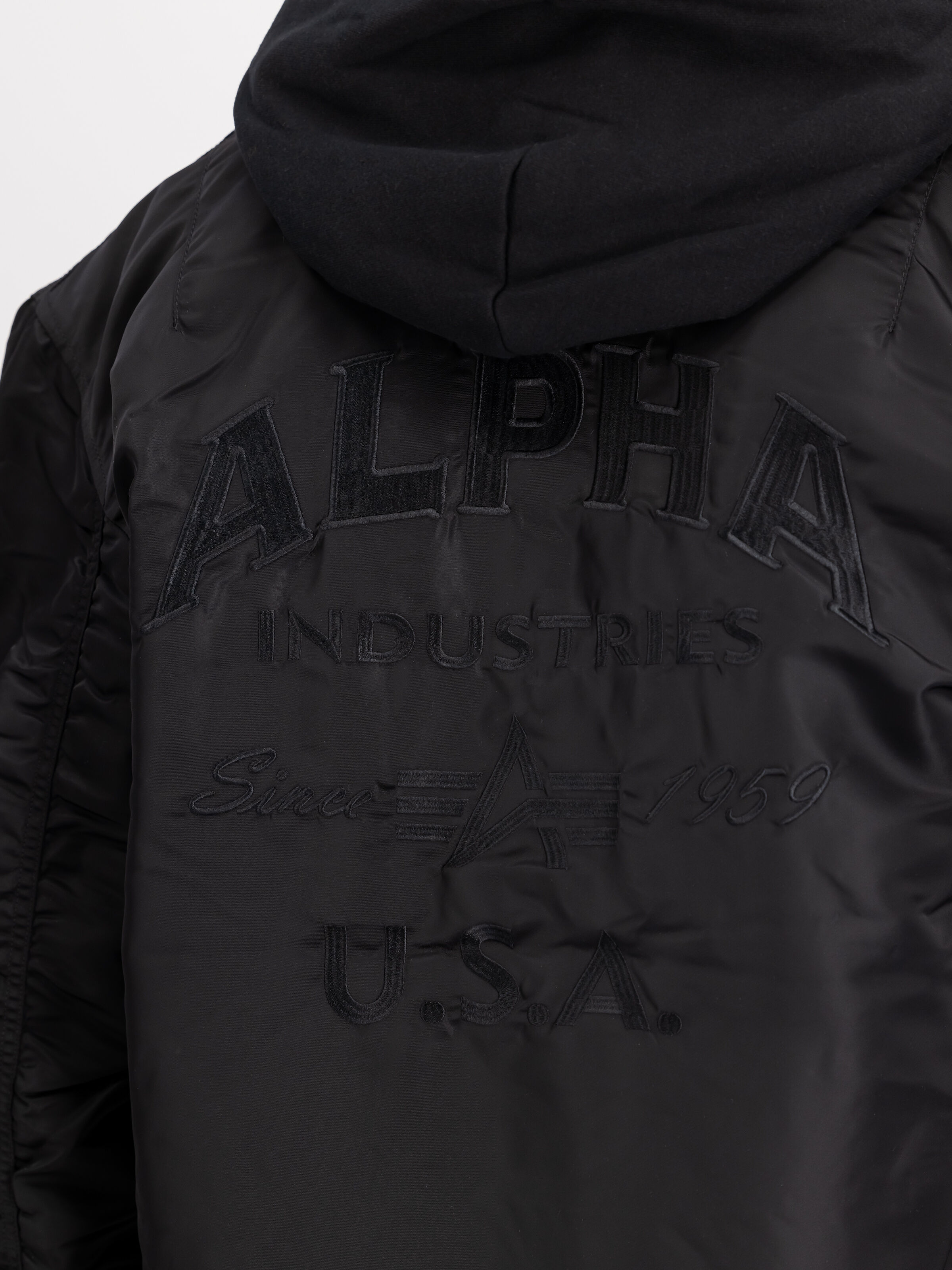 MA-1 Zip Hood Back Embroidery Bomber Jacket | Alpha Industries