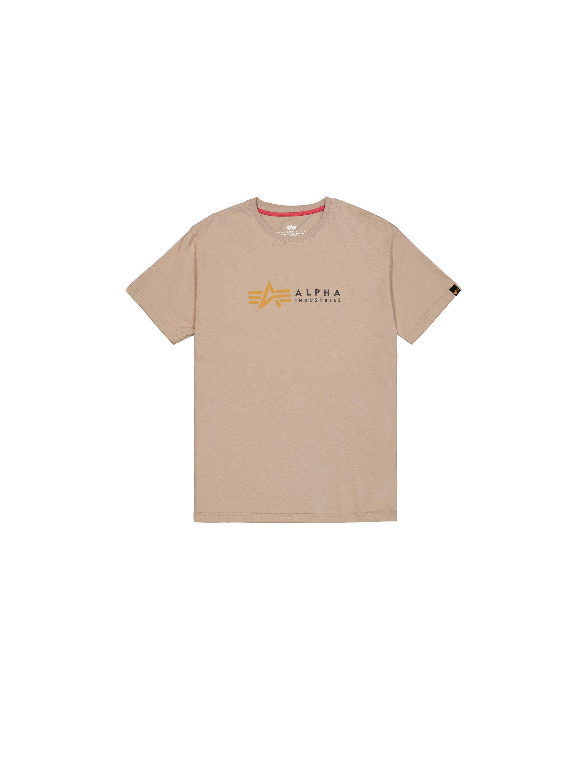Alpha Label Puff Print T-Shirt vintage sand 118502PP_679_1_flatlay_00001_223019.png