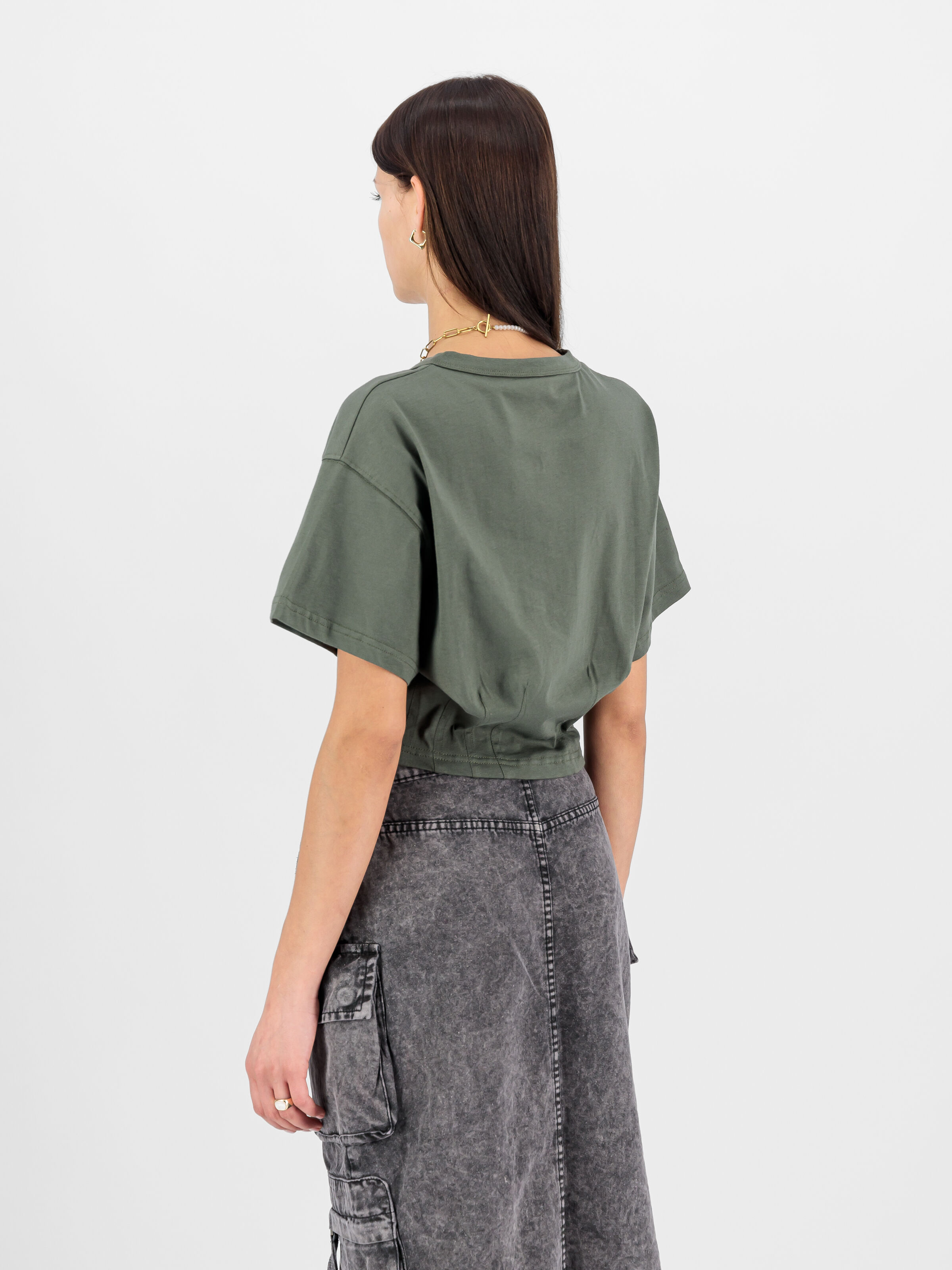 Waisted T-Shirt Women dark olive 148070_142_2_model_00004_103678