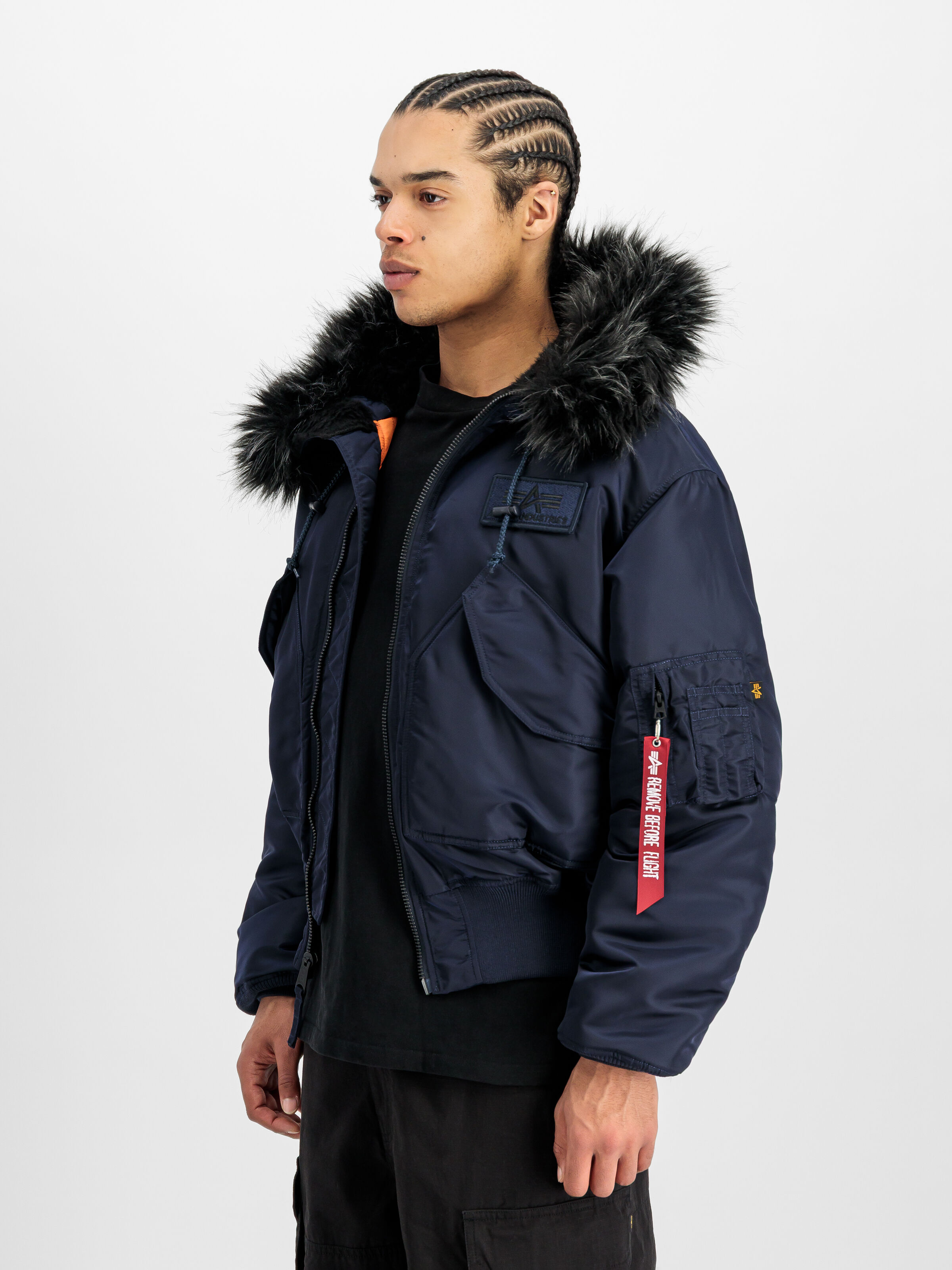 45/P Hooded Custom Bomber Jacket ultra navy 113145_697_2_model_00002_162264