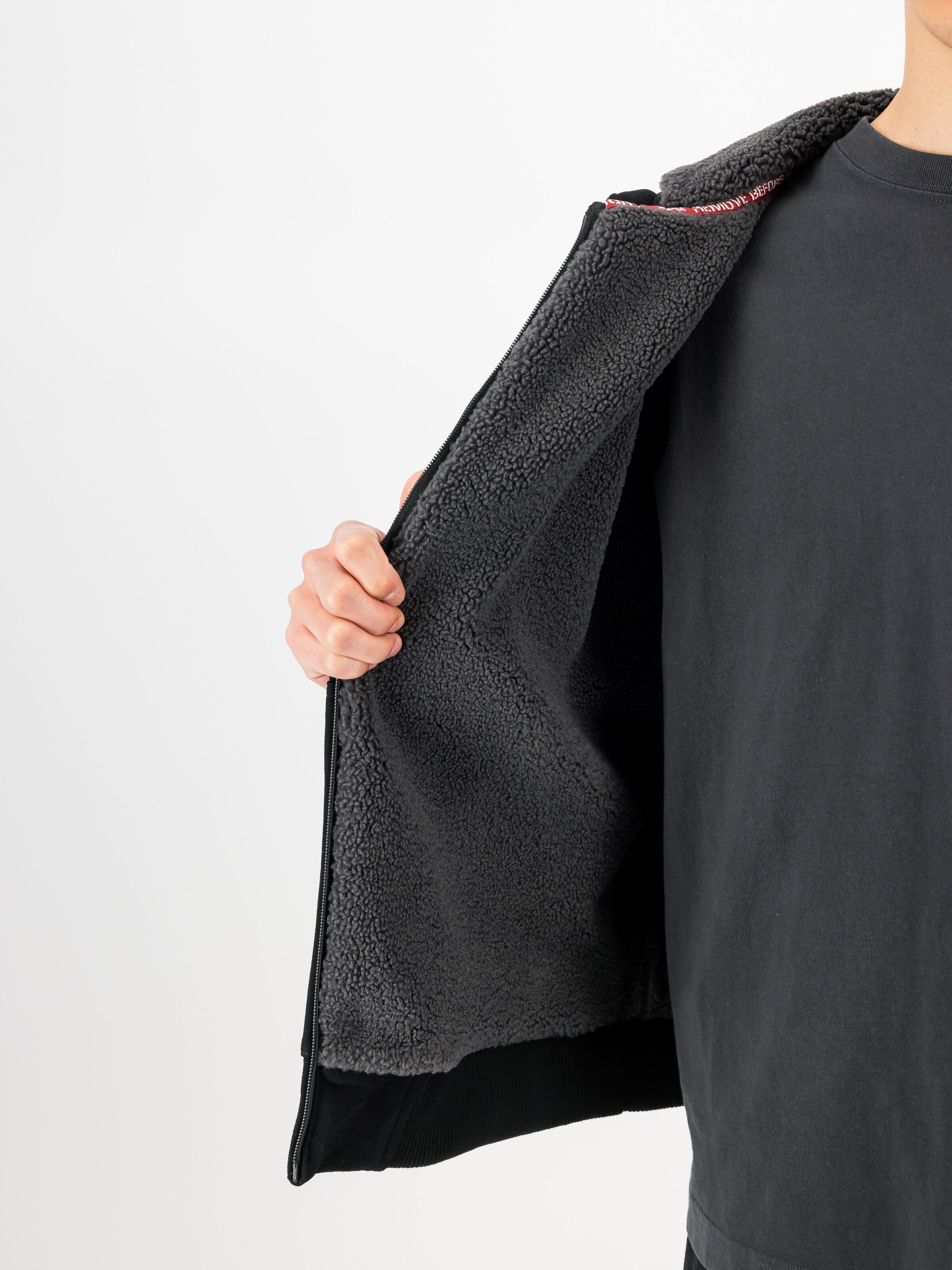 Fleece Sherpa Hoodie black 268336_03_3_detail_00001_243652