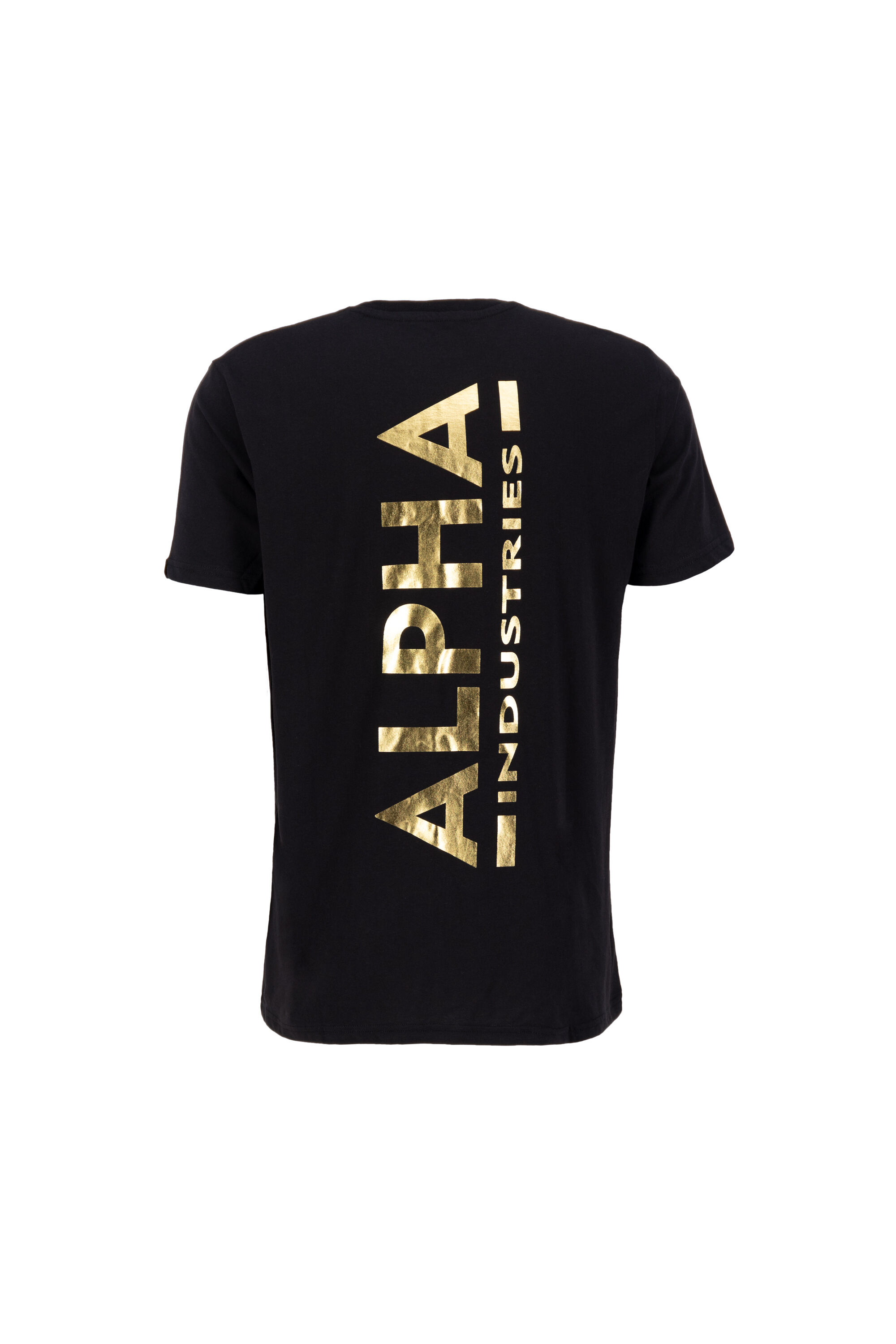 Backprint Foil Print T-Shirt black/yellow gold 128507FP_583_002_123220